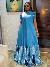 Azure Fusion Maxi Dress